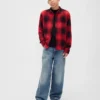 Chemise à carreaux en jersey tricoté pour enfant