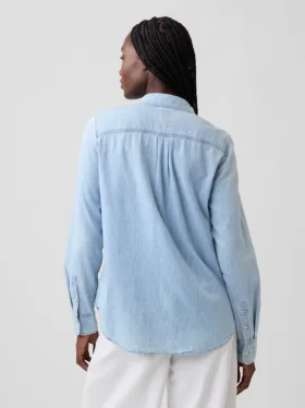 Chemise classique en denim de coton biologique