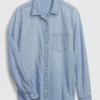 Chemise classique en denim de coton biologique