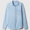 Chemise classique en denim de coton biologique
