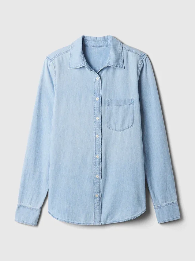 Chemise classique en denim de coton biologique