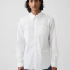 Chemise classique en popeline de coton bio