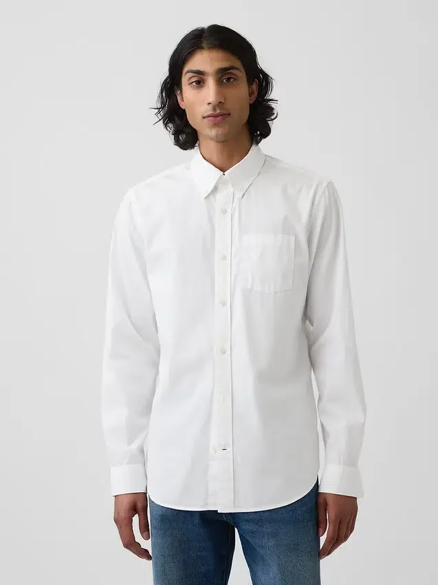 Chemise classique en popeline de coton bio