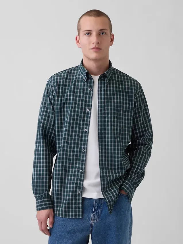 Chemise classique en popeline de coton bio