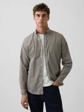 Chemise classique en popeline de coton bio