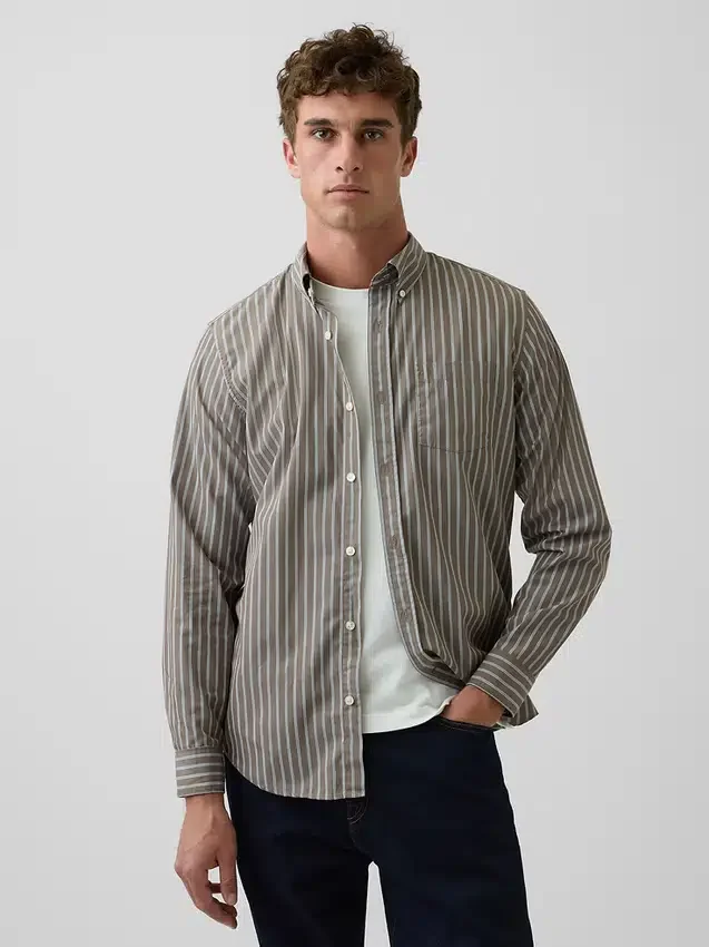 Chemise classique en popeline de coton bio
