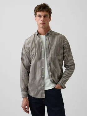 Chemise classique en popeline de coton bio