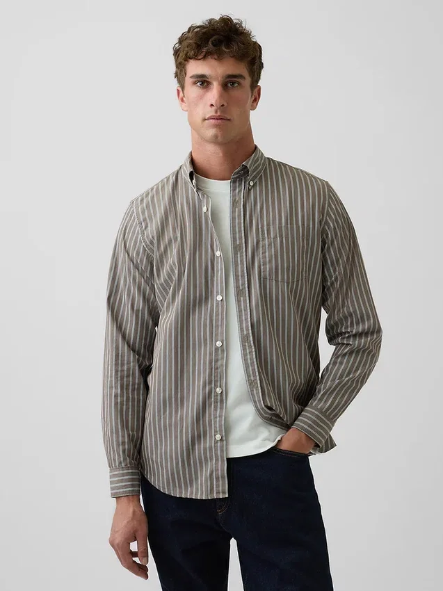 Chemise classique en popeline de coton bio