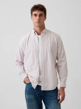 Chemise classique en popeline de coton bio