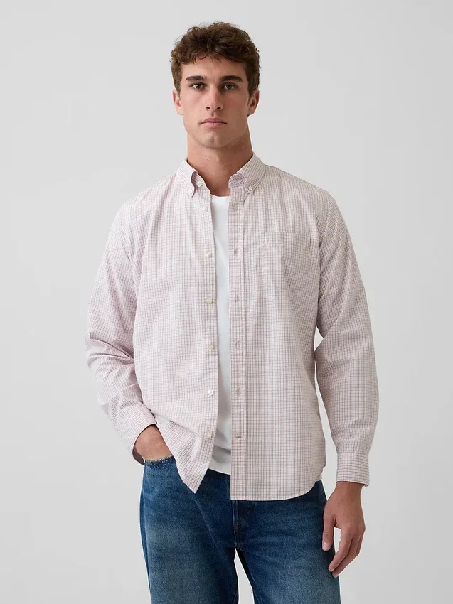 Chemise classique en popeline de coton bio