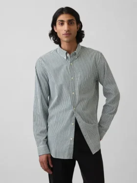 Chemise classique en popeline de coton bio