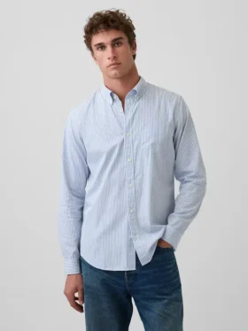 Chemise classique en popeline de coton bio