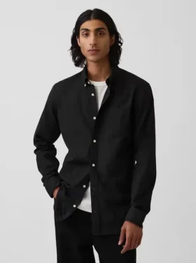Chemise classique en popeline de coton bio
