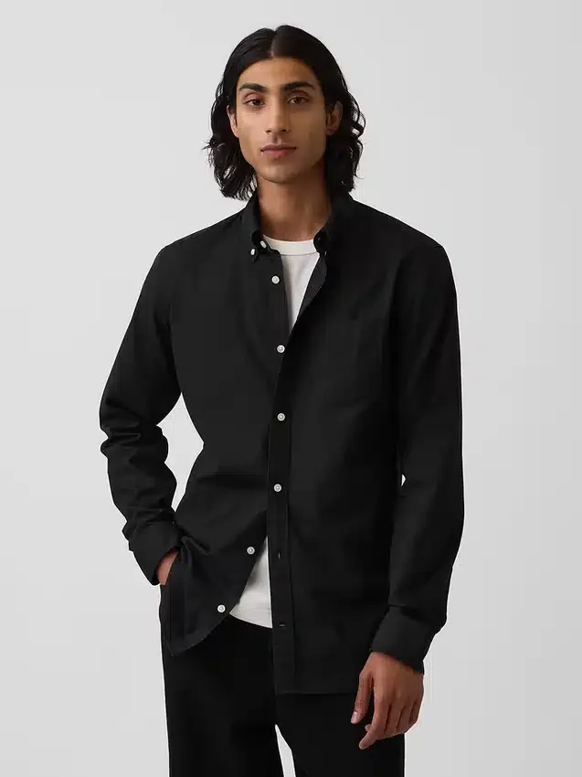 Chemise classique en popeline de coton bio