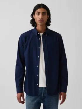 Chemise classique en popeline de coton bio