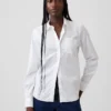 Chemise classique en popeline de coton bio