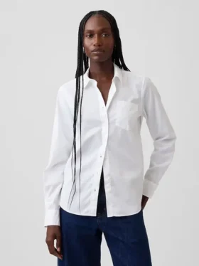 Chemise classique en popeline de coton bio