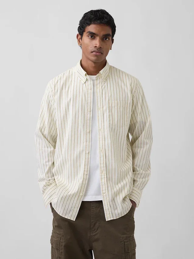 Chemise classique en popeline de coton bio