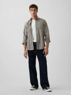 Chemise classique en popeline de coton bio