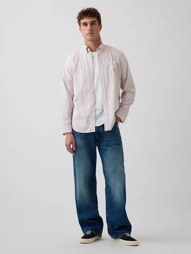 Chemise classique en popeline de coton bio