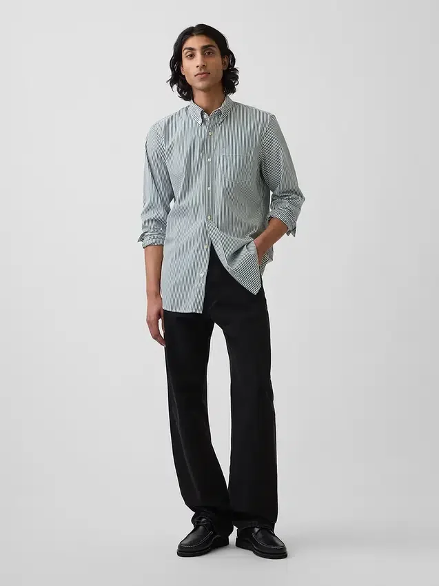 Chemise classique en popeline de coton bio