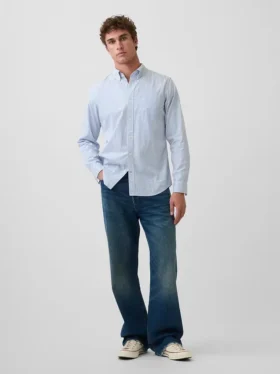 Chemise classique en popeline de coton bio