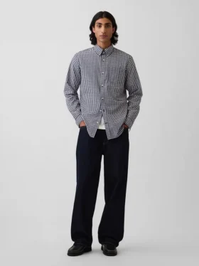 Chemise classique en popeline de coton bio