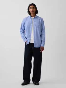 Chemise classique en popeline de coton bio