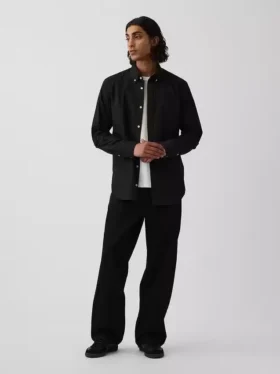 Chemise classique en popeline de coton bio
