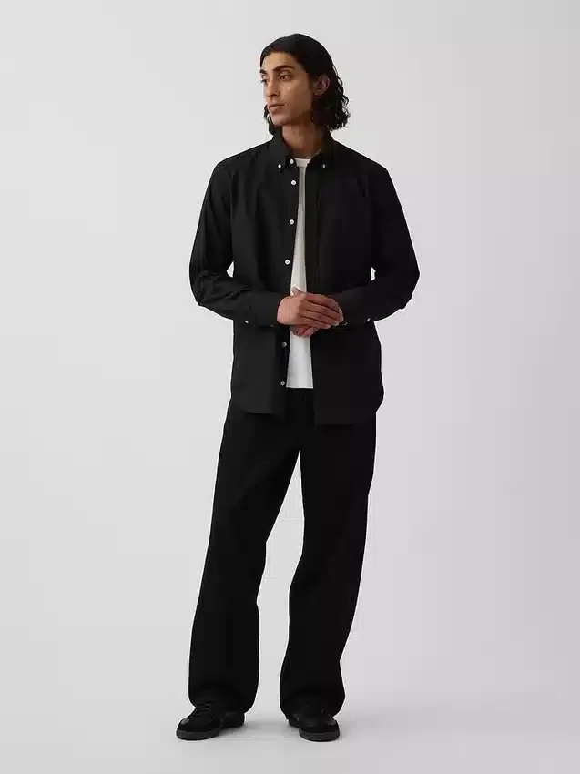 Chemise classique en popeline de coton bio