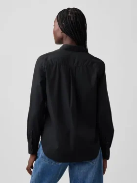 Chemise classique en popeline de coton bio