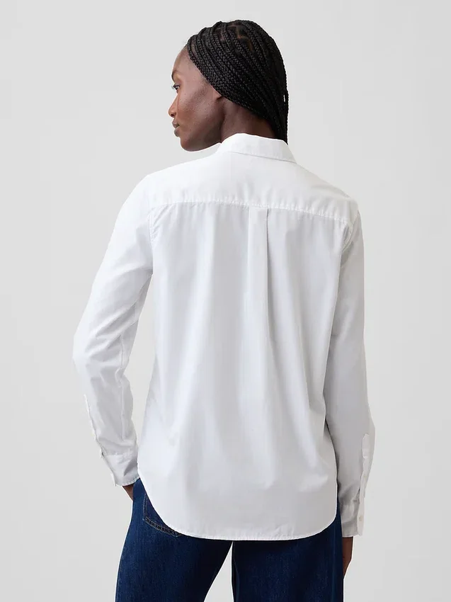 Chemise classique en popeline de coton bio
