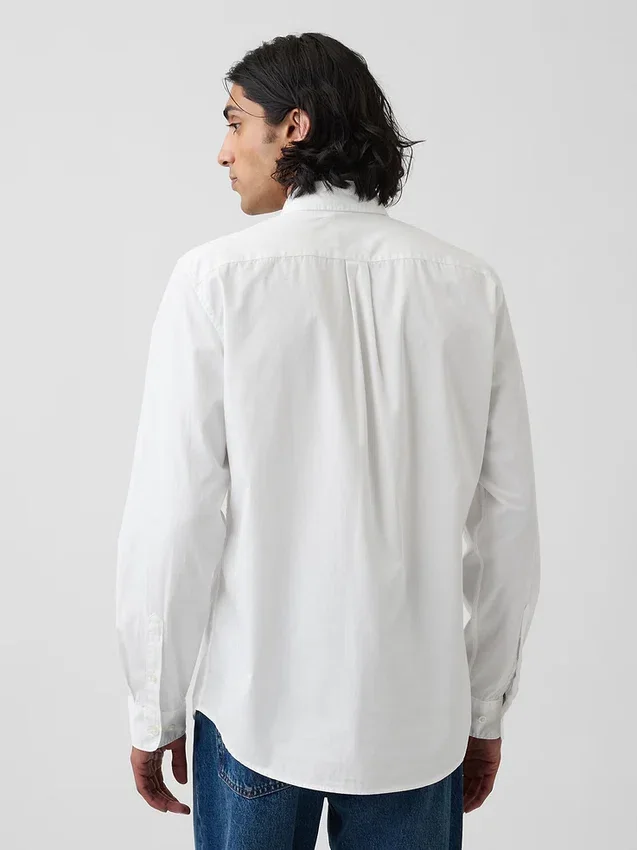 Chemise classique en popeline de coton bio