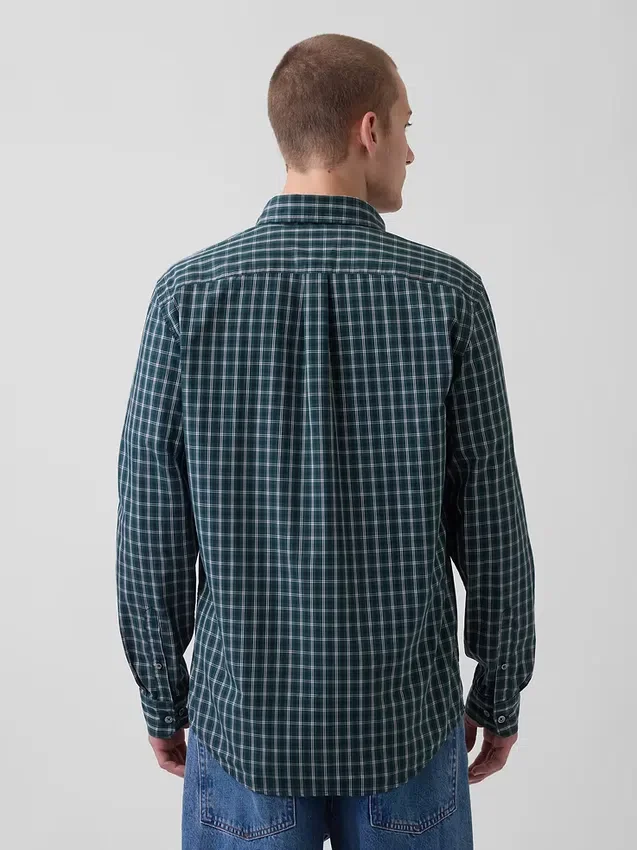 Chemise classique en popeline de coton bio
