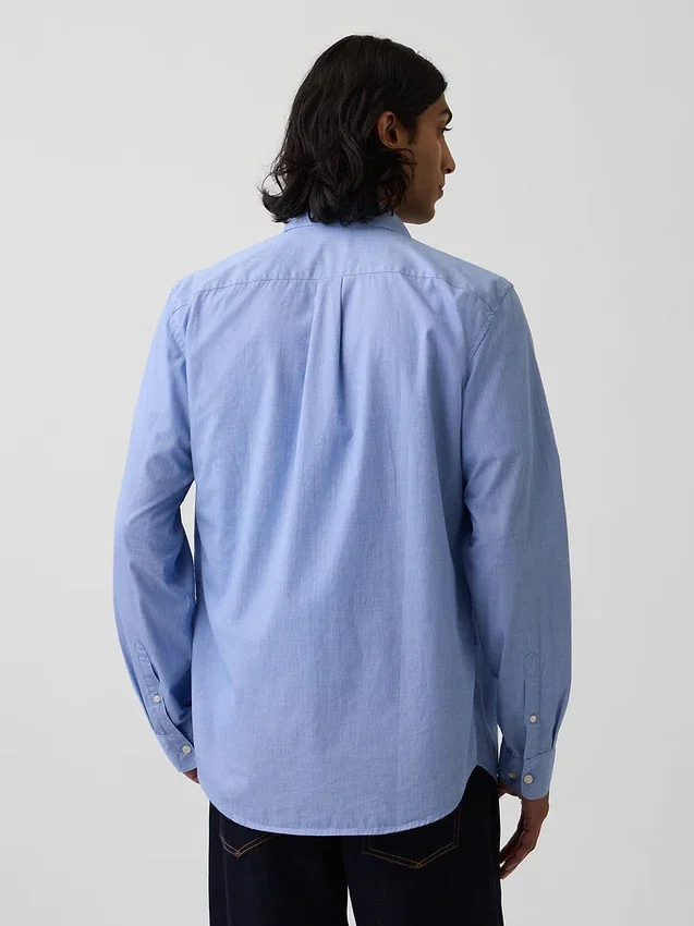 Chemise classique en popeline de coton bio