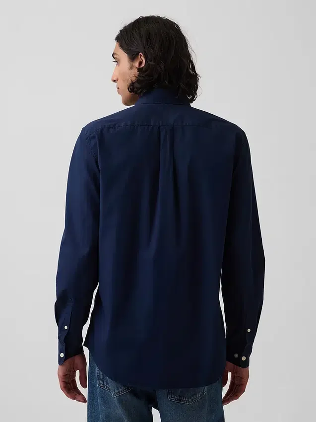 Chemise classique en popeline de coton bio