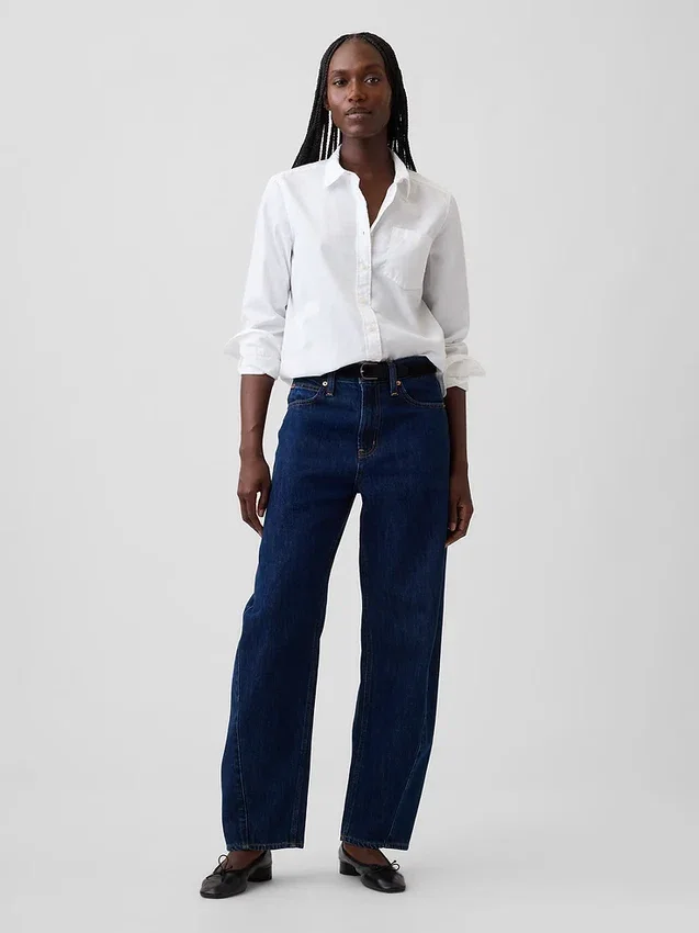 Chemise classique en popeline de coton bio