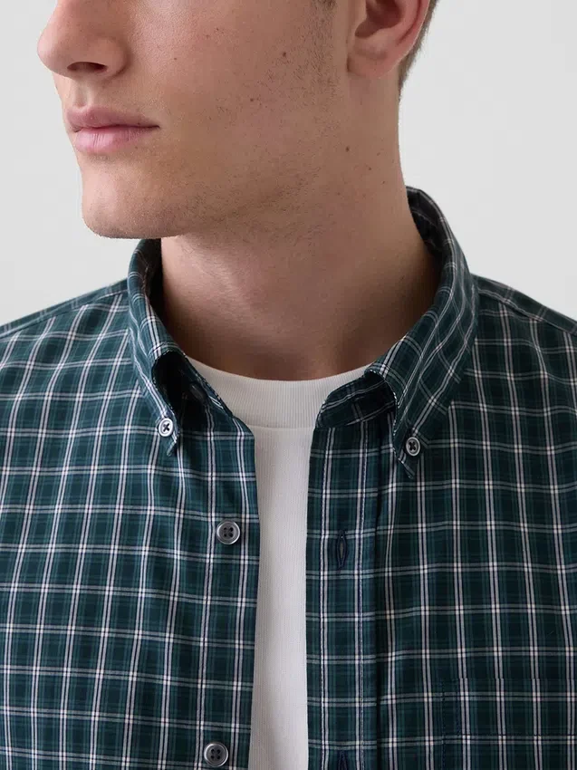 Chemise classique en popeline de coton bio