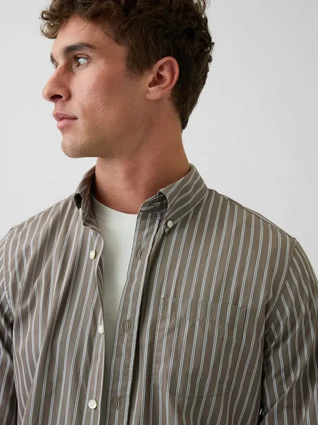Chemise classique en popeline de coton bio