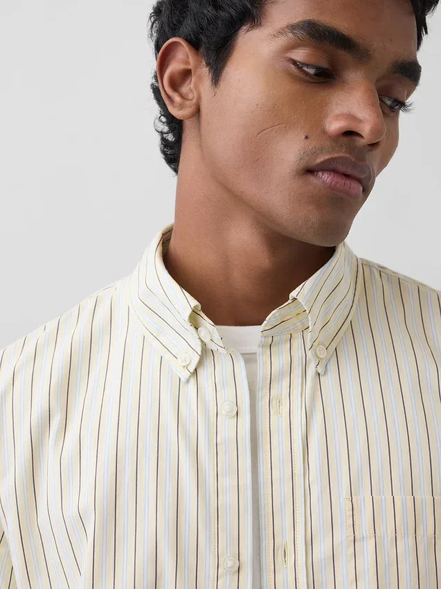 Chemise classique en popeline de coton bio