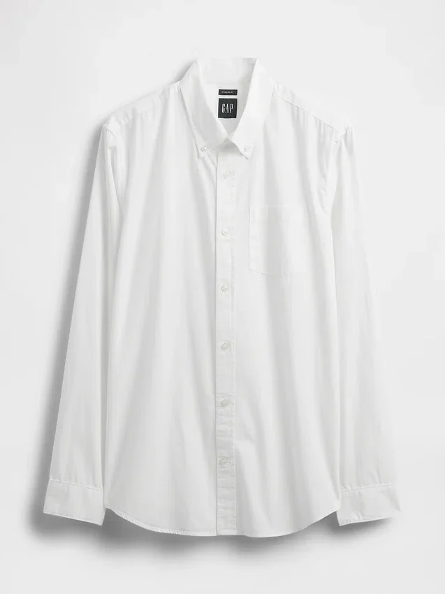 Chemise classique en popeline de coton bio