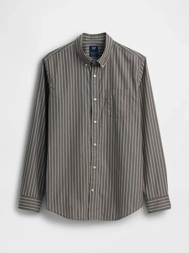 Chemise classique en popeline de coton bio