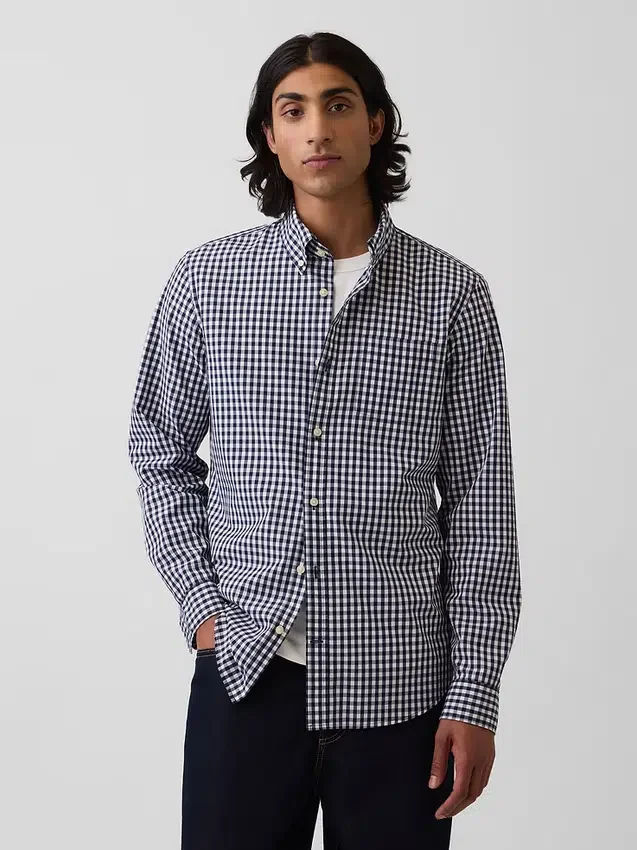 Chemise classique en popeline de coton bio