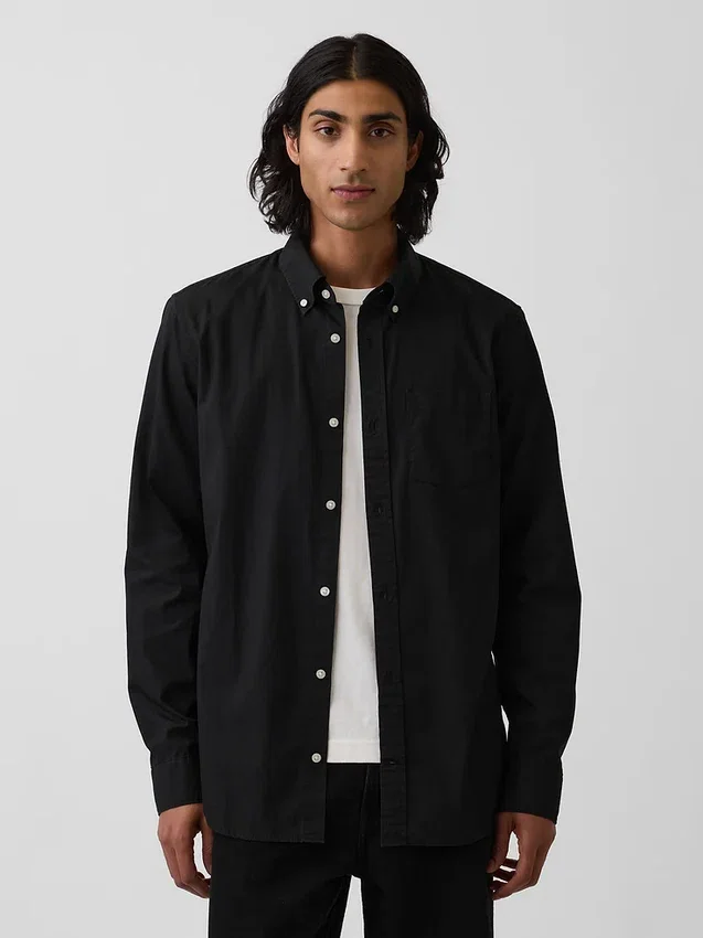 Chemise classique en popeline de coton bio