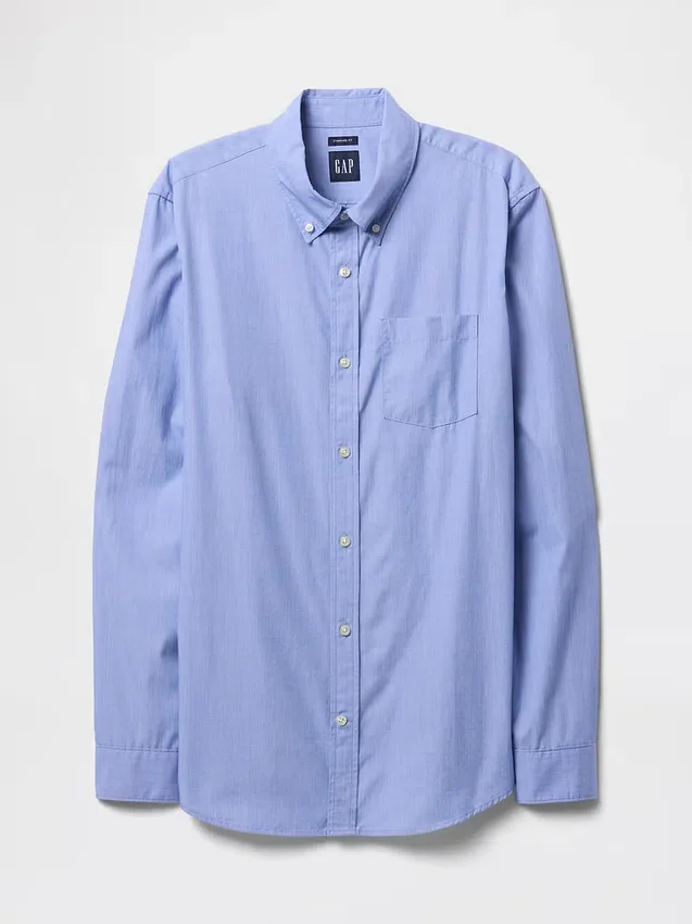 Chemise classique en popeline de coton bio