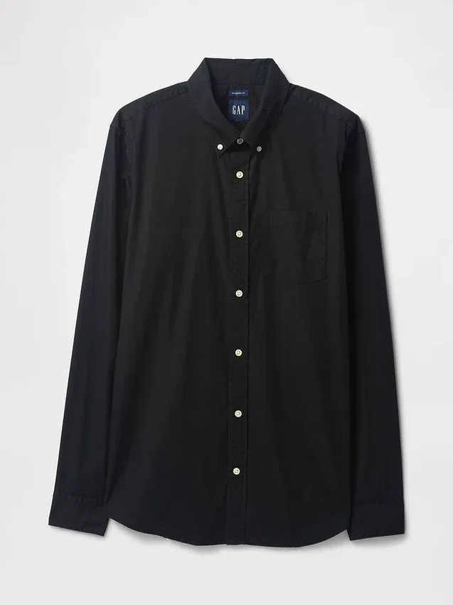 Chemise classique en popeline de coton bio