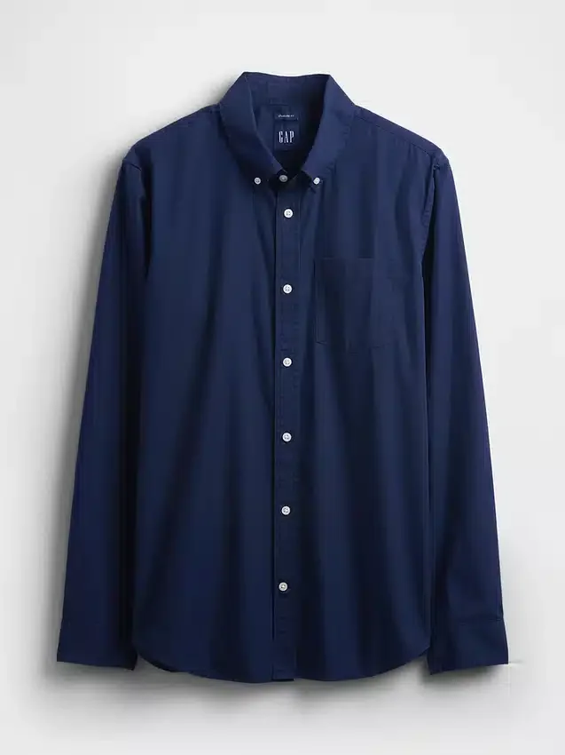 Chemise classique en popeline de coton bio