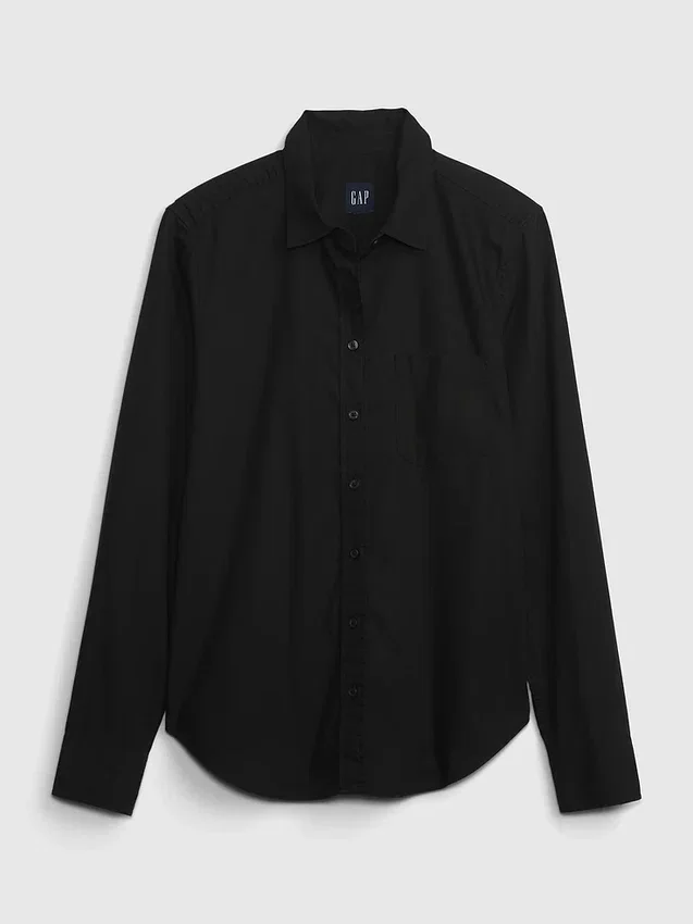 Chemise classique en popeline de coton bio