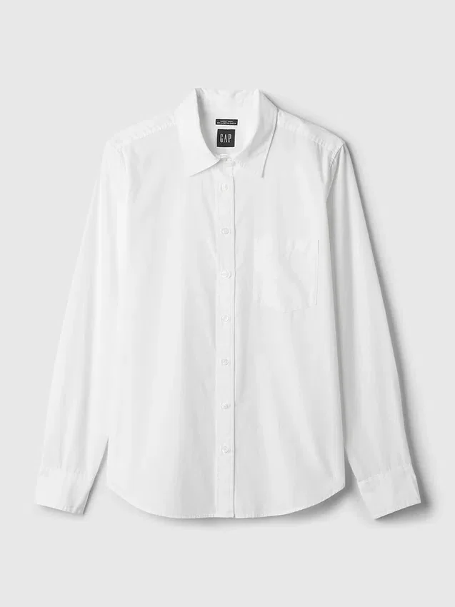 Chemise classique en popeline de coton bio