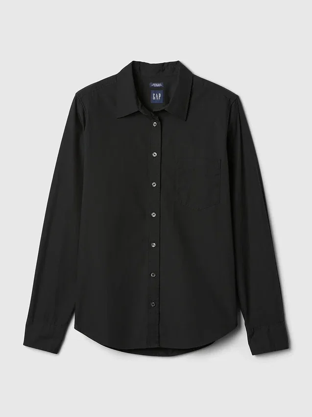 Chemise classique en popeline de coton bio